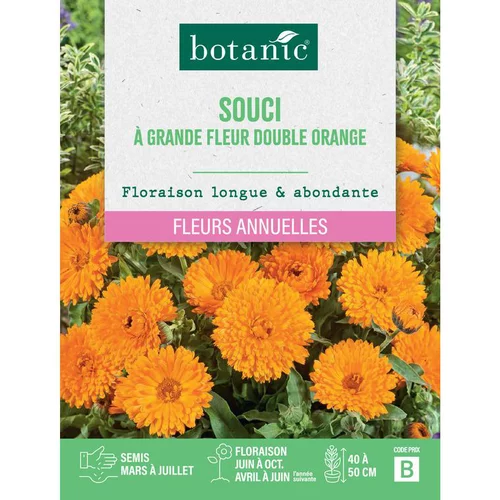 Graines de fleurs de Souci à grande fleur double orange botanic®