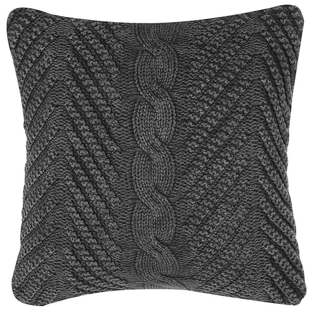Coussin KONNI 45 × 45 cm Coton Gris Motif à chevrons