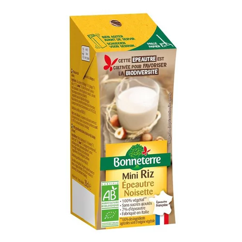Mini boisson riz épeautre noisette bio Bonneterre - 20 cl