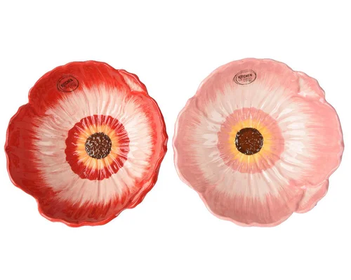 Bol coquelicot en dolomite colorée - Ø 16 x H 6 cm