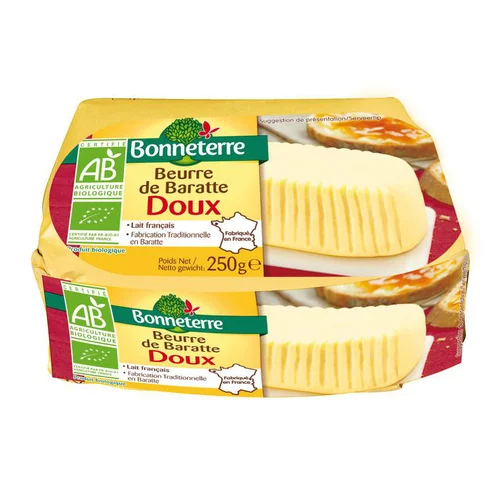 Beurre de baratte doux Bonneterre 250 g
