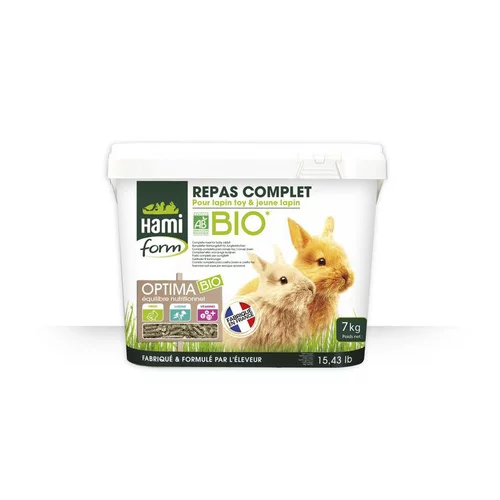 Repas complet bio pour jeune lapin 7 kg