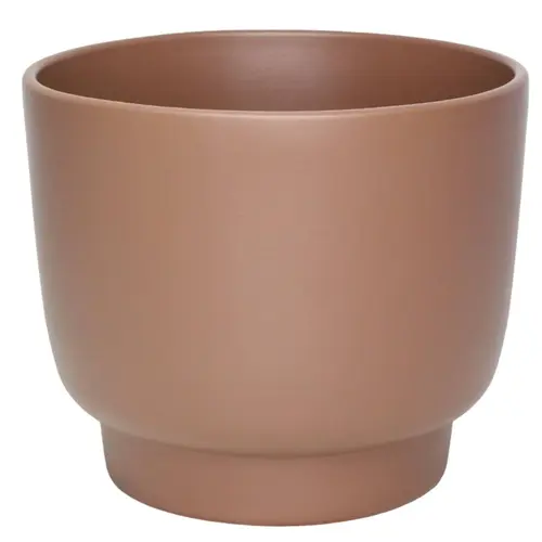 Cache pot calm coloris marron en céramique - Ø 12,3/11,5 x 9,5 cm