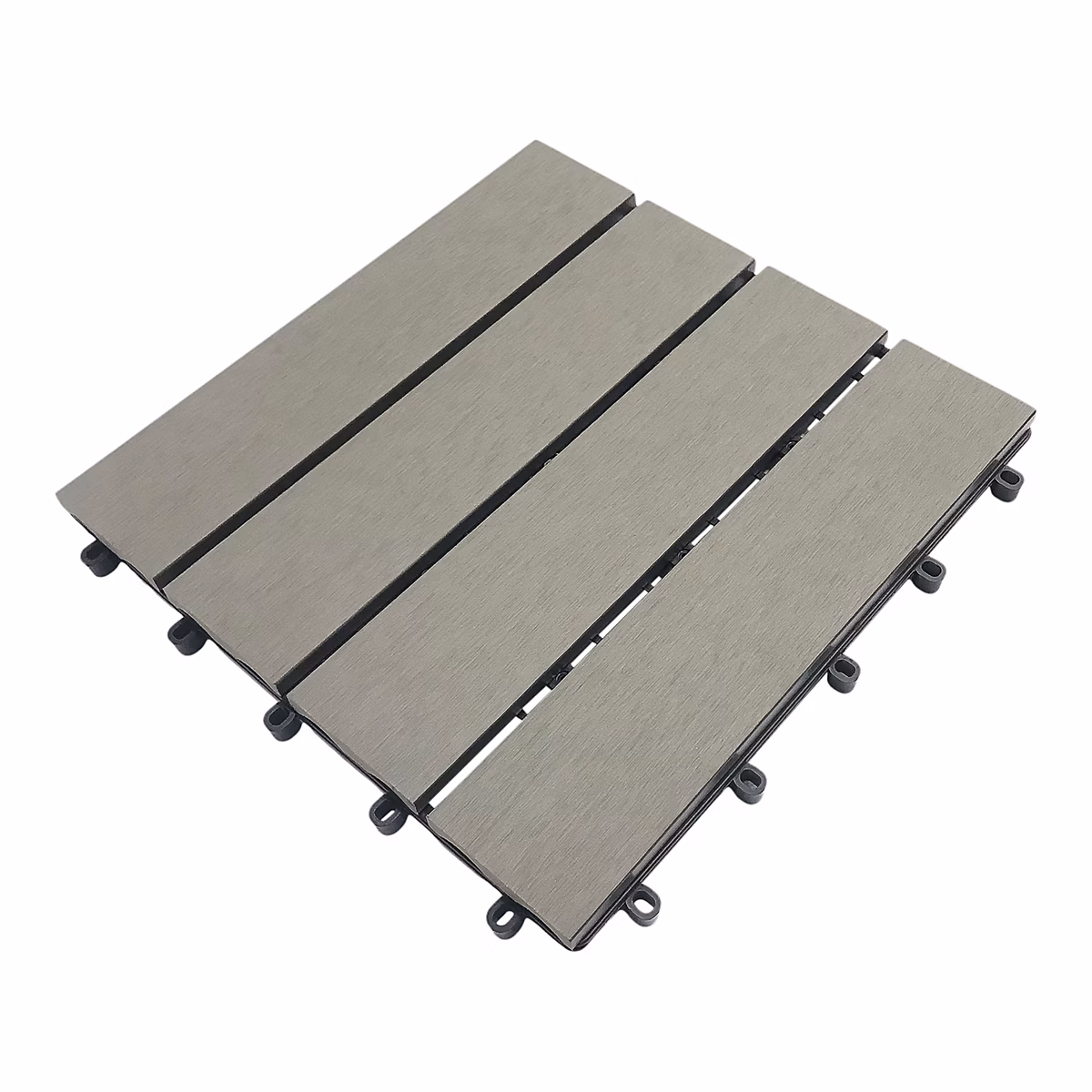 Dalle de terrasse en composite Floro Klikstrom gris L.30 x l.30 cm vendue par 4 pièces – Réf. NMYQDCWMD6442066243
