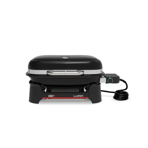 Barbecue électrique Lumin avec plancha coloris noir en acier émaillé Weber - 31 x 49 x 66 cm