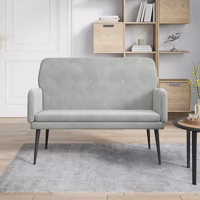 351414 vidaXL Banc Gris clair 108 × 79 × 79 cm Velours