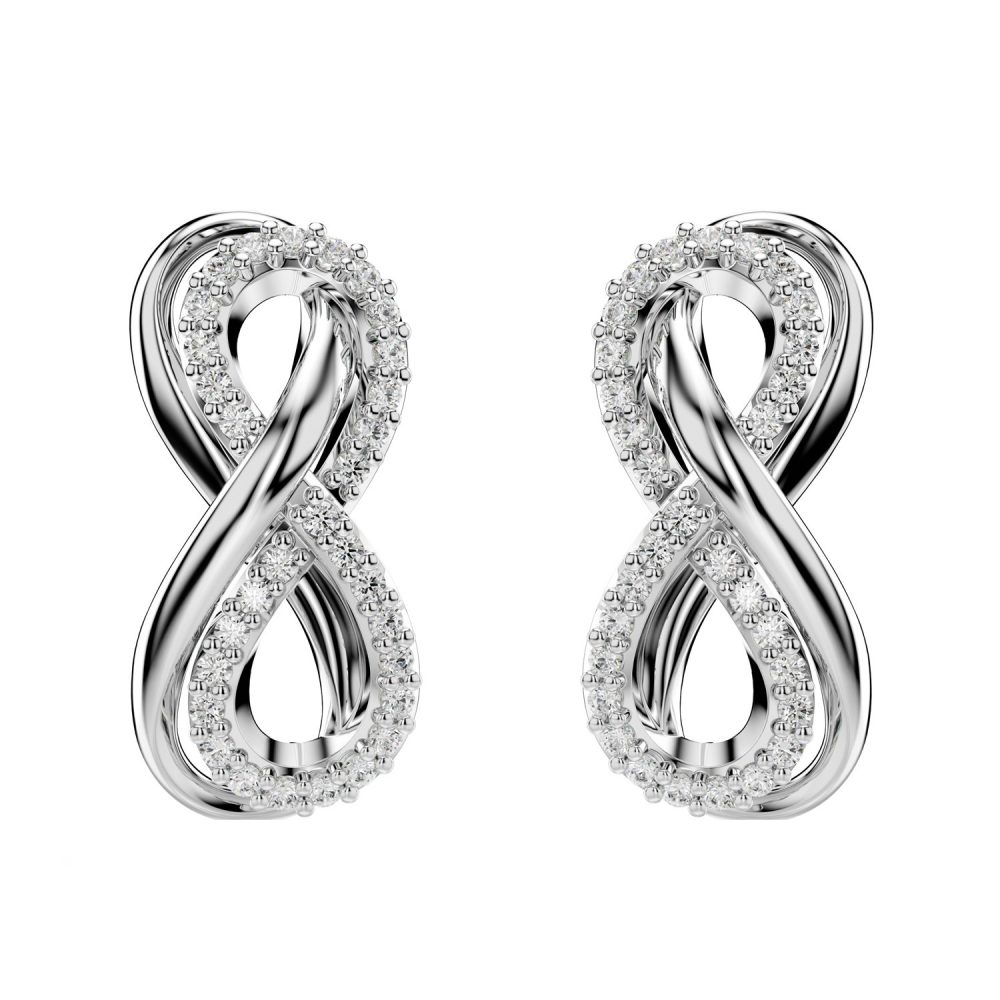 Clous d'oreilles Swarovski Hyperbola infini – 11 mm métal