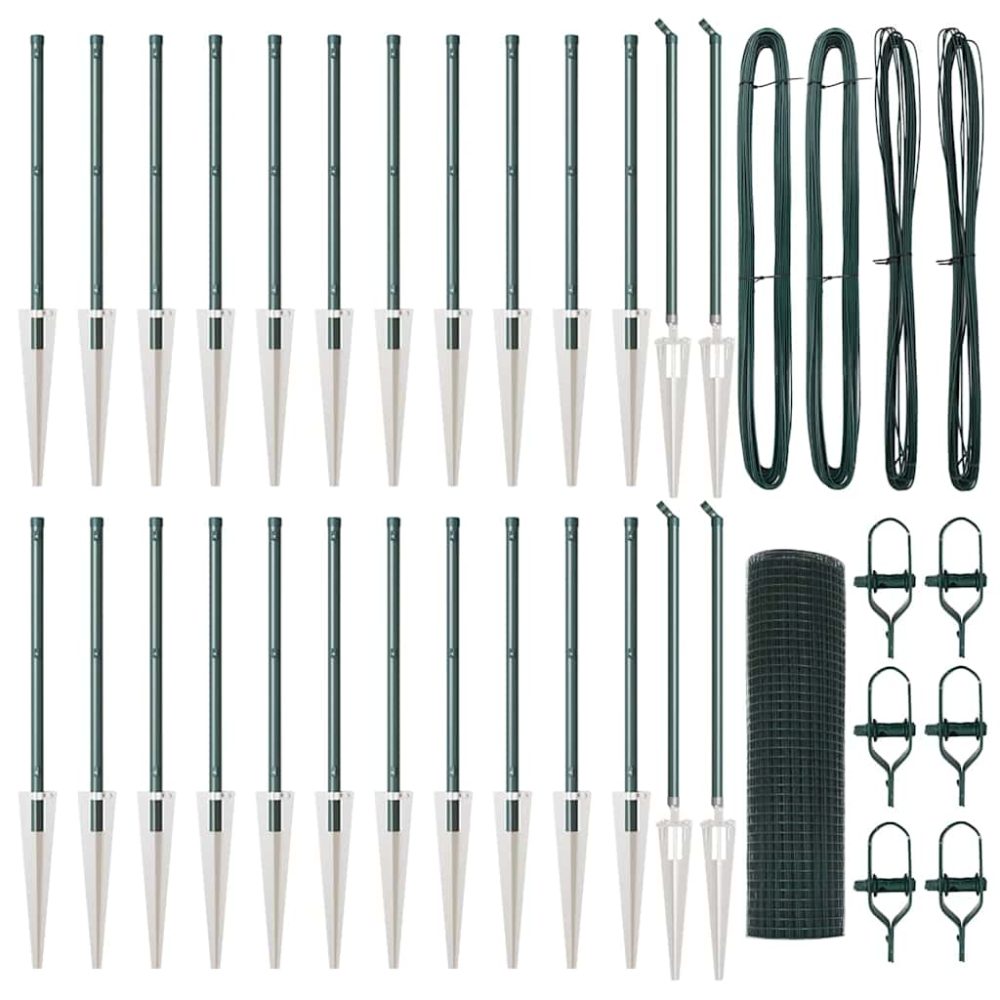 vidaXL Clôture en fil soudé avec pointes 50 x 0,5 m Vert Maille – Aménagement du jardin