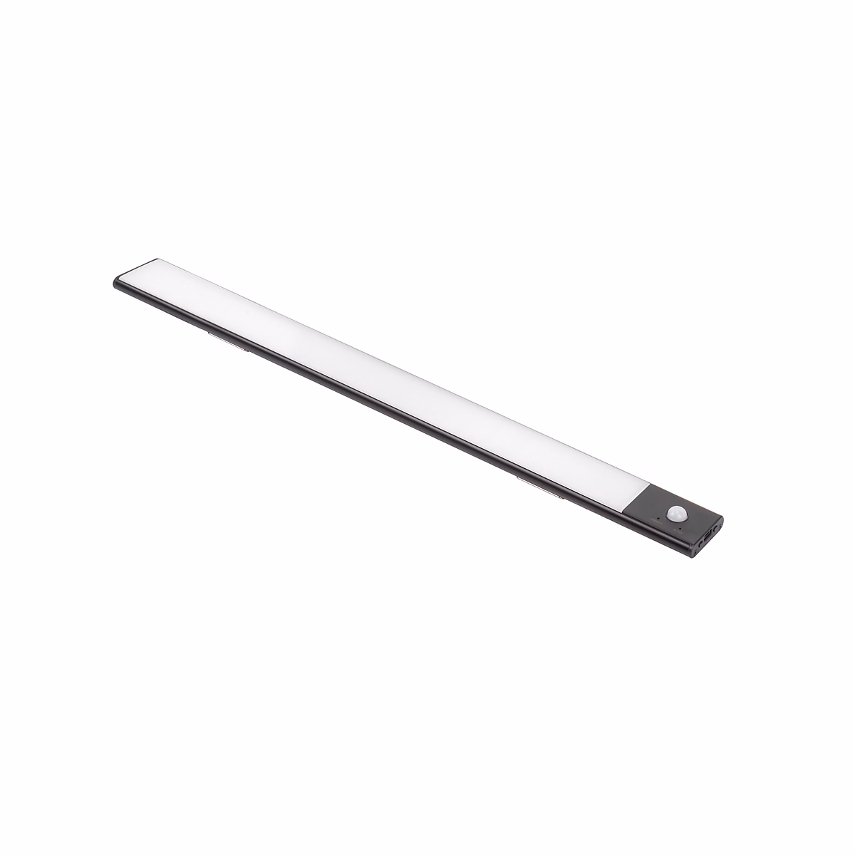 Emuca Luminaire LED Kaus Black rechargeable par USB avec détecteur de mouvement – 600mm, Peint en noir
