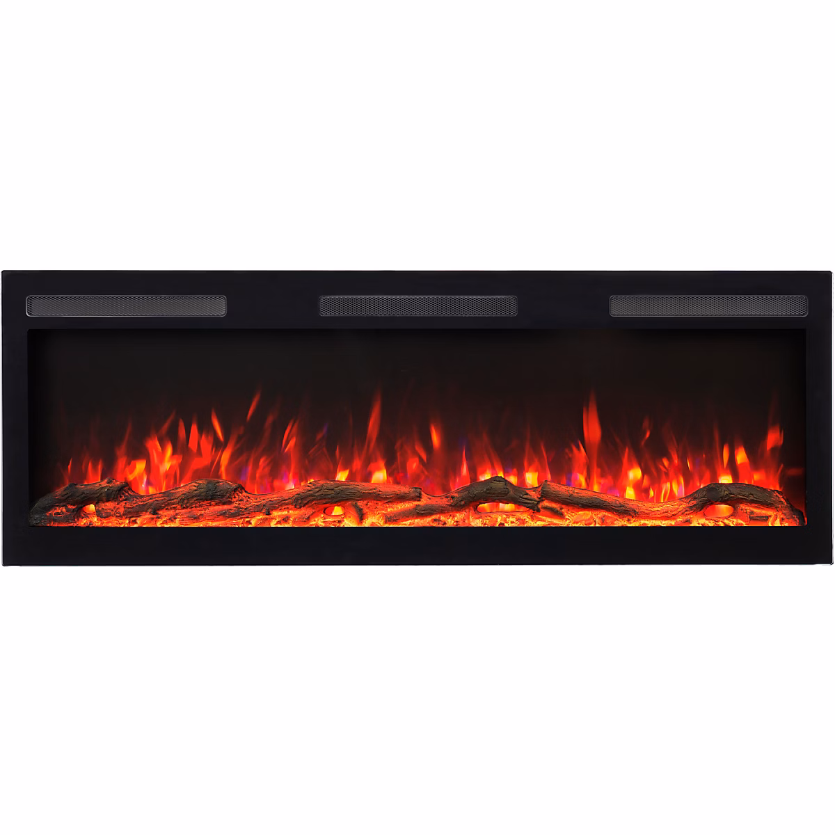 Cheminée électrique AFLAMO Majestic 107 PRO | murale ou encastrable – 107 × 45 × 12 cm – cheminée LED avec chauffage 750/1500 W