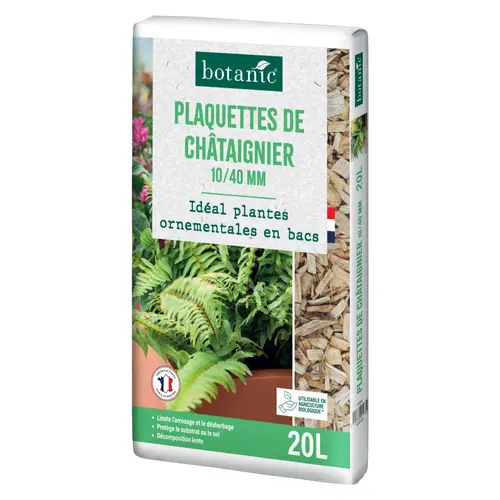 Plaquettes de châtaignier botanic® 10/40 mm - 20 L