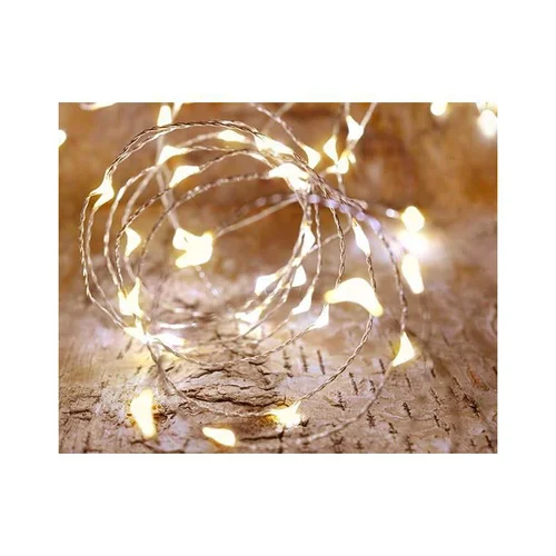 Guirlande solaire batterie remplaçable micro 200 LED coloris blanc chaud Blachere - 20 m