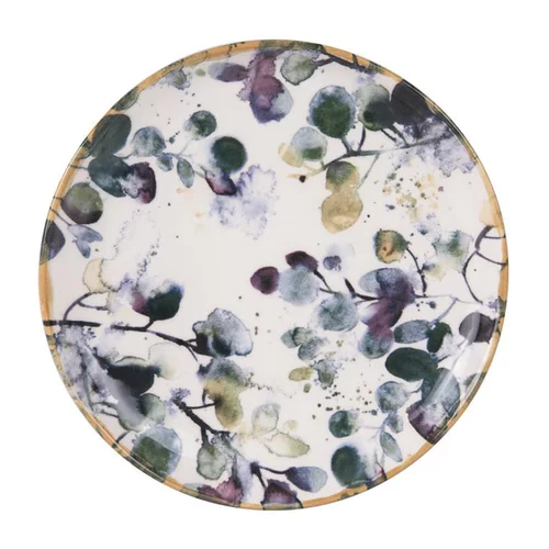 Assiette à dessert Flora motif feuillage multicolore Ø 21,5 cm