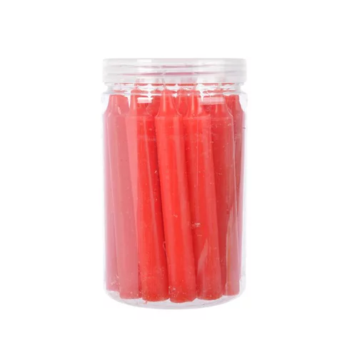 Boite de 22 mini bougies cierge rouges - 10,5 cm