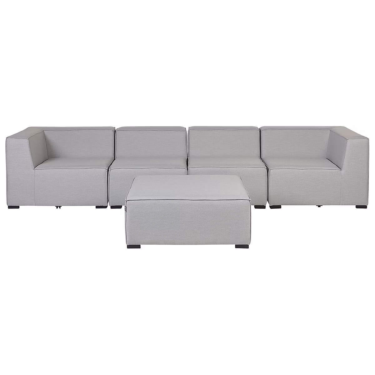 Salon et mobilier de jardin – Canapé de jardin avec ottoman 4 places AREZZO Gris clair