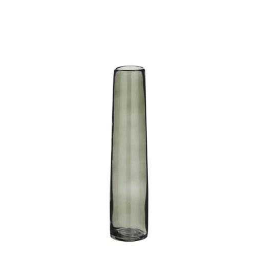 Vase soliflore en verre coloris vert Xandra - Ø 7 x H 30,5 cm