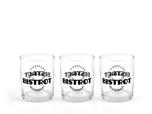 Set de 3 gobelets Bistrot coloris transparent en verre - 28 cl