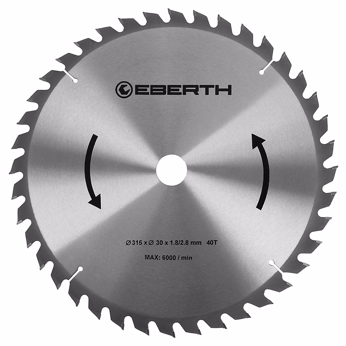 EBERTH Lame de Scie Circulaire en Acier avec Dents en Carbure Diamètre 315mm – Alésage 30mm, Épaisseur de la Lame 1,8mm