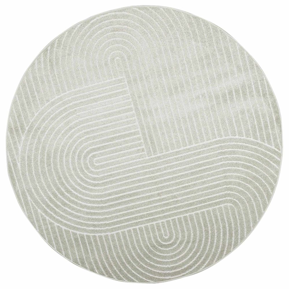 vidaXL Tapis d'intérieur et d'extérieur PALMERAS Vert diam. 120 CM – Accessoires déco