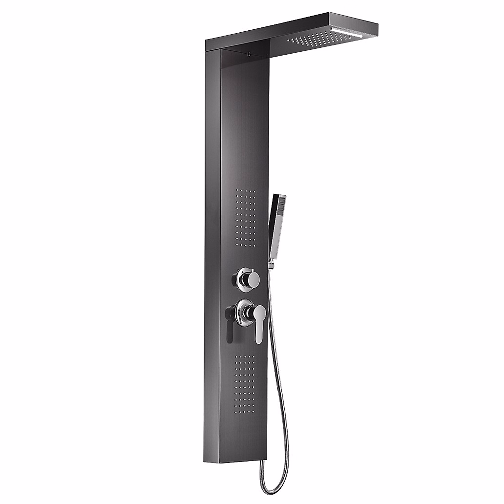 Colonne de douche hydromassante KALY 4 jets Noir – Saniverre