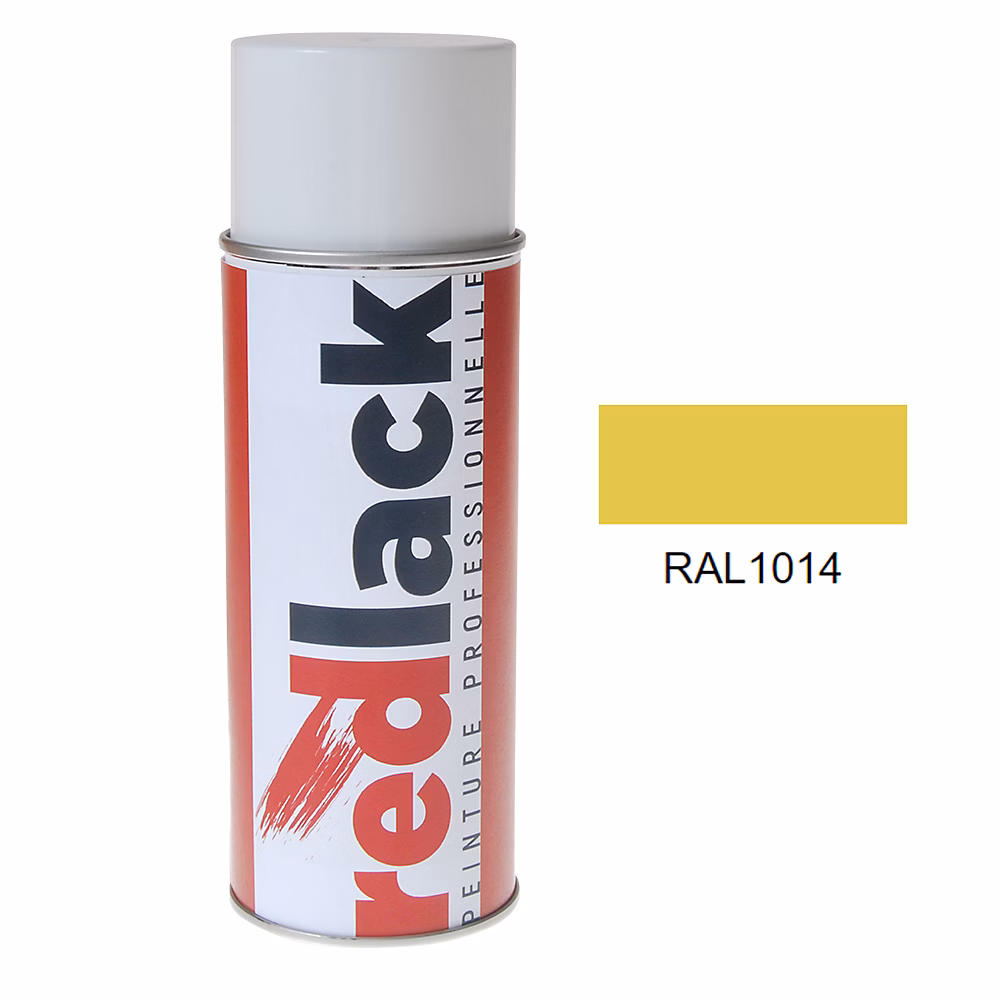 Bombe de peinture Aérosol – spray, 400ml, RAL 1014 Ivoire, Satiné, multisupport, Redlack, RAL1014
