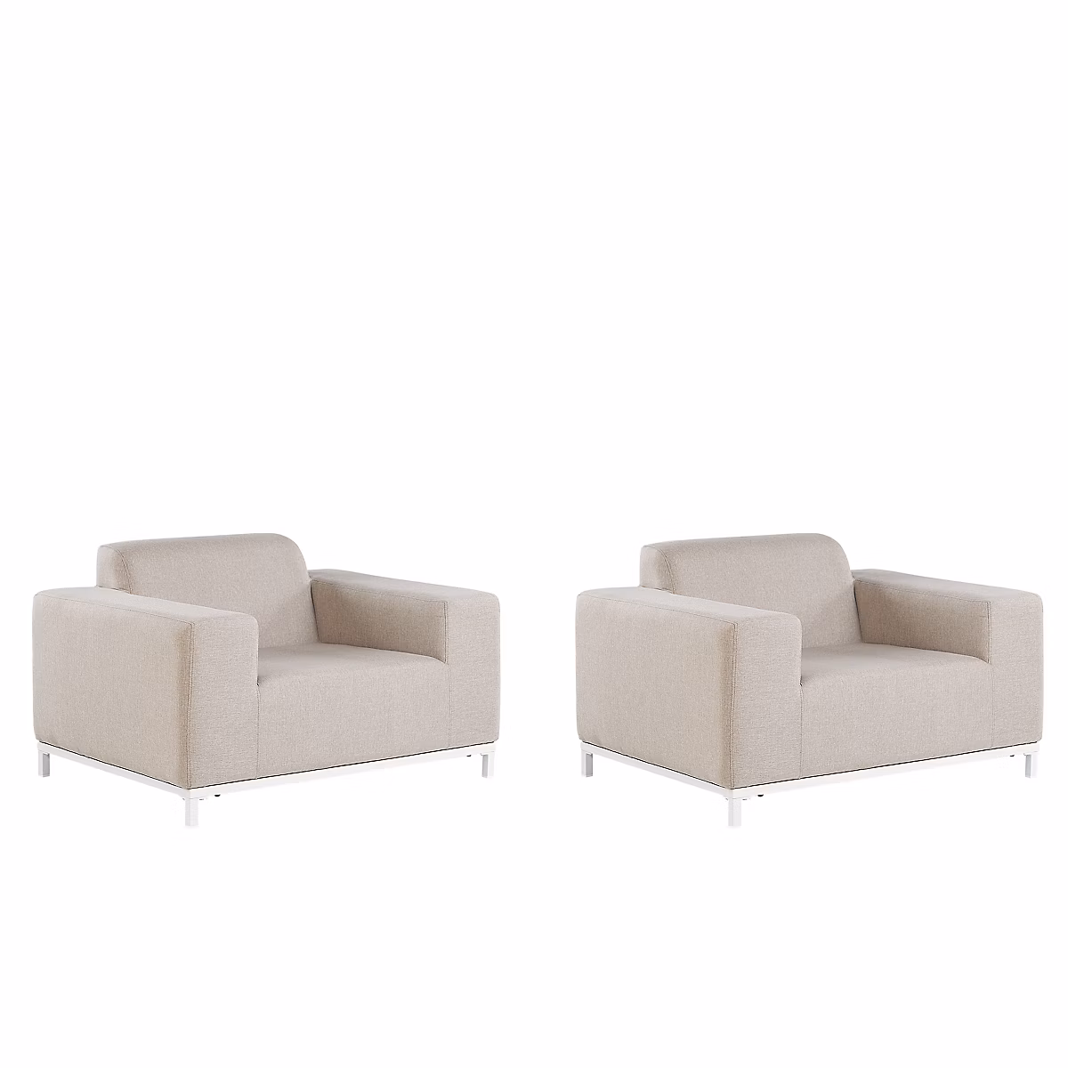 Salon et mobilier de jardin – Ensemble de 2 fauteuils de jardin ROVIGO Tissu Beige