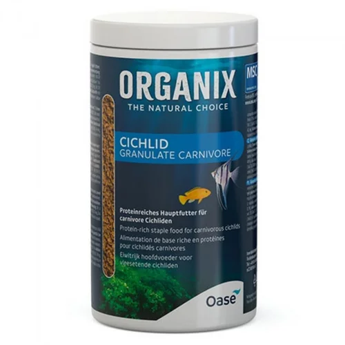 Granulés alimentaire pour cichlidés carnivores, bio, OASE AQUARIUM - Organix - 1000ml