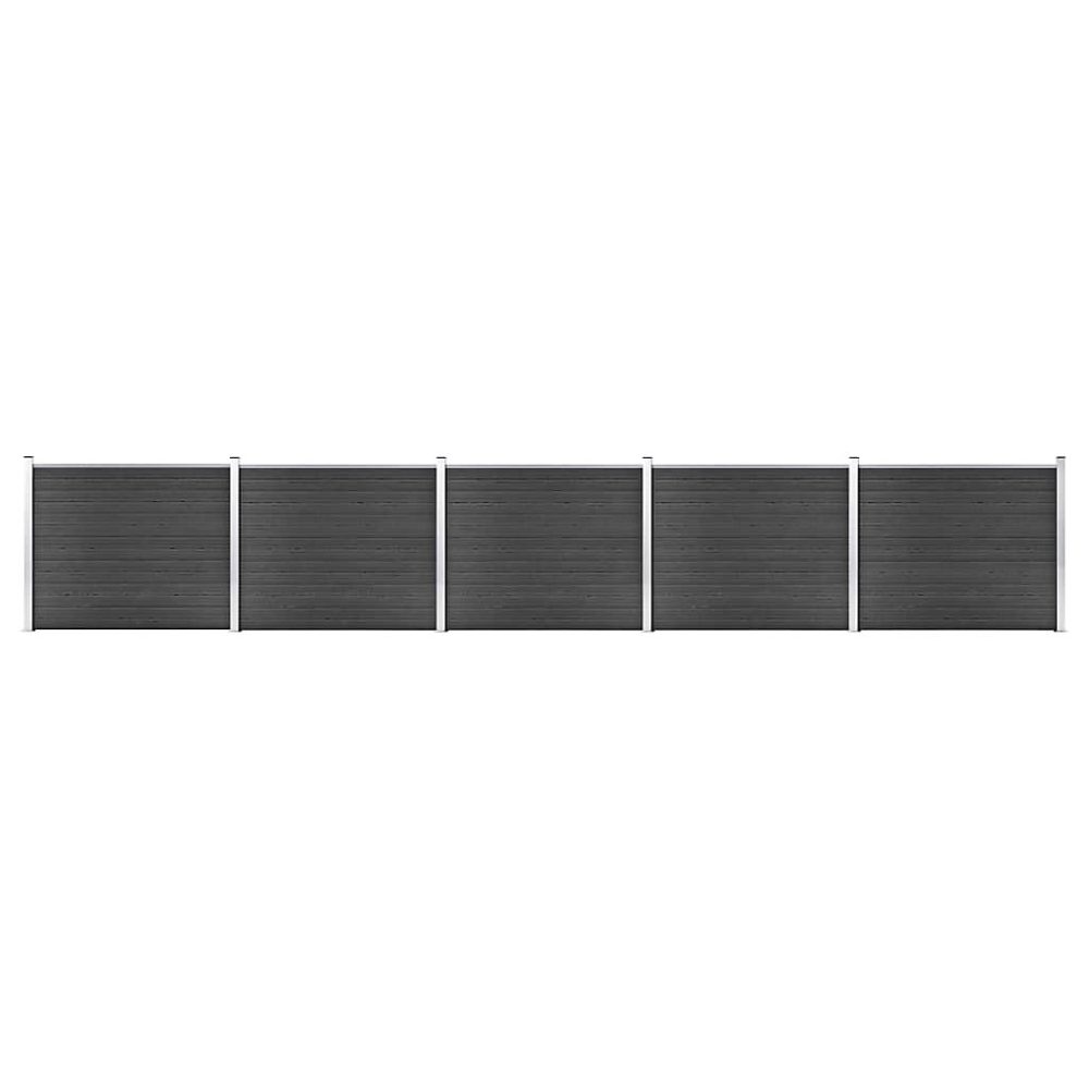 Ensemble de panneau de clôture WPC 872 × 146 cm Gris vidaXL