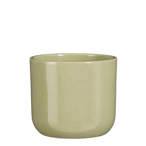 Pot rond coloris vert en céramique Fedor Mica Decorations - 12,5 x Ø 14 cm