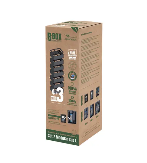 Kit de conversion pour aquarium coloris noir ensemble de 4 + 3 gobelets modulaires Aquatlantis B-BOX - Taille L