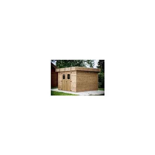 Abri en madriers de bois d’Épicéa thermo-chauffé livré Foresta Bois Habrita - 11,22 m²
