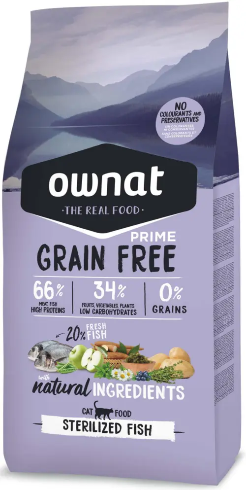 Croquette pour chat adulte stérilisé Grain Free au poisson Ownat - 3 kg