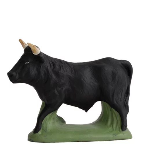 Taureau à tête droite santons Escoffier - H 7 cm