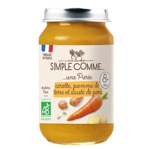 Pot carotte sauté de porc bio Simple Comme - 200g