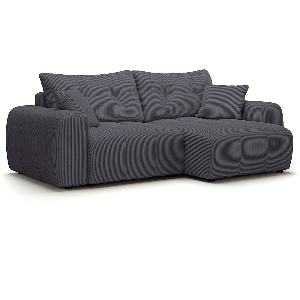 Canape dangle convertible DOMO. collection BRANDON 244 × 143 × 92 cm tissu anthracite