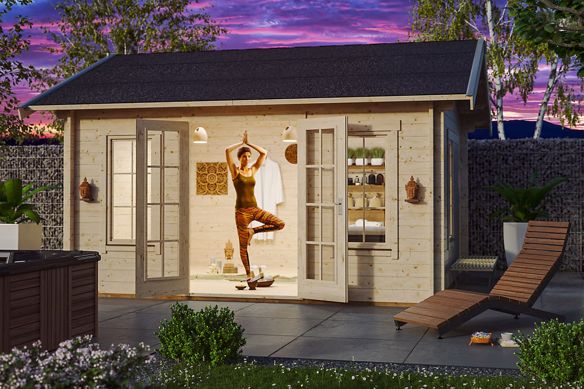 Chalet de loisirs SKAN HOLZ Montreal 1 – 420 × 300cm | 70mm | chalet de base | toit non isolable