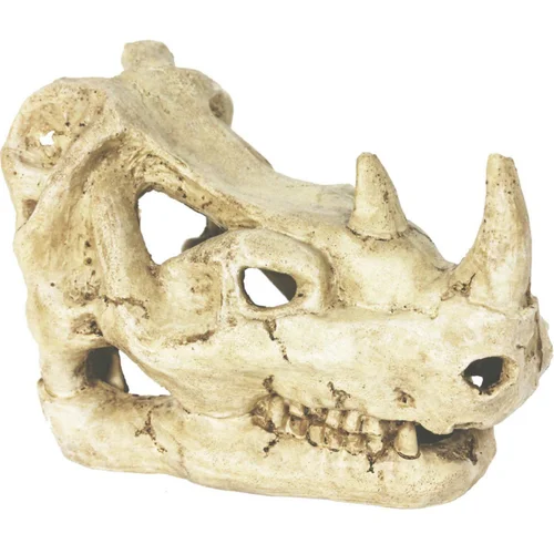 Décor pour vivarium en résine coloris beige Reptile Planet Rhinocéros Skull - 16 x 10 x 12 cm