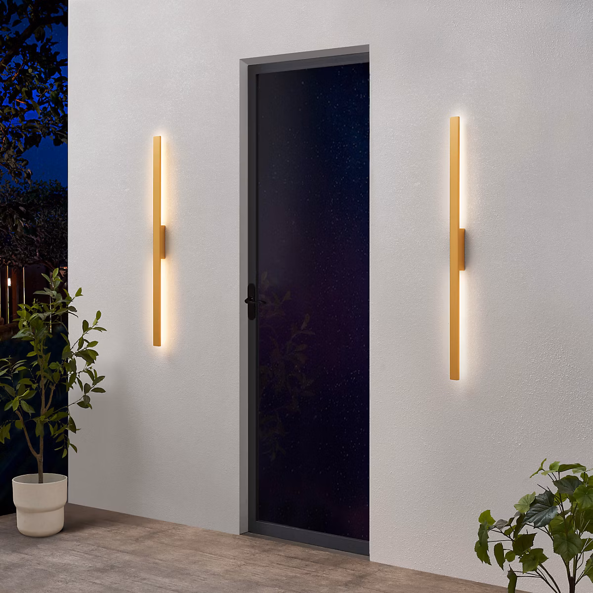 Applique ultra design minimaliste dorée LED extérieur – Sambai