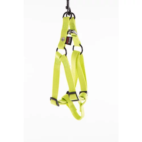 Harnais baudrier réglable vert citron pour chien - 1x25/35 cm