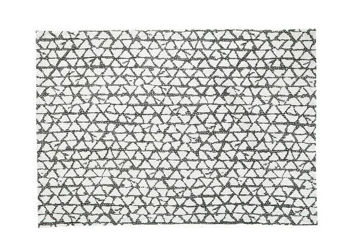Lot de 2 sets de table décor triangles coloris noir en coton - 35 x 50 cm