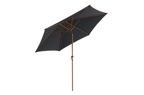 Parasol droit rond en aluminium coloris gris - Ø 270 cm