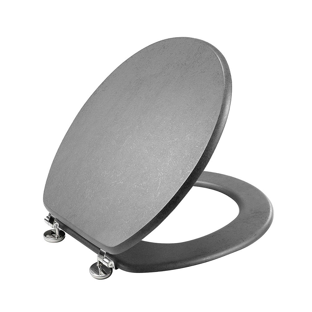 Abattant WC MDF charnières métal effet béton Alium | WC