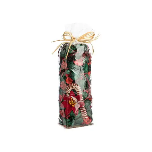 Pot-pourri de fleurs séchées rouge et vert senteur de Noël - 3,5 x 9 cm