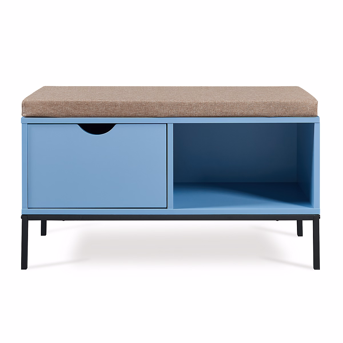 Banc à chaussures Colwyn 80 × 40 × 45 cm bleu en.casa