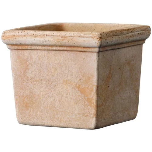 Pot en terre cuite coloris Terre rosée Deroma Quadro mini Siena Toscana - 11x 11 x 9,6 cm
