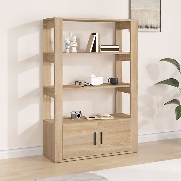 819471 vidaXL Buffet Chêne sonoma 80x30x119 – 5 cm Bois d'ingénierie