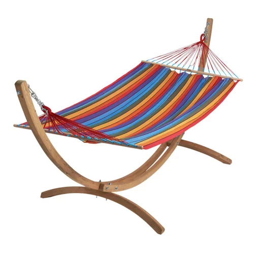 Set support et hamac EsKapade coloris multicolore en bois et polypropylène Jobek Hamacs - 323 x 125 x 128 cm