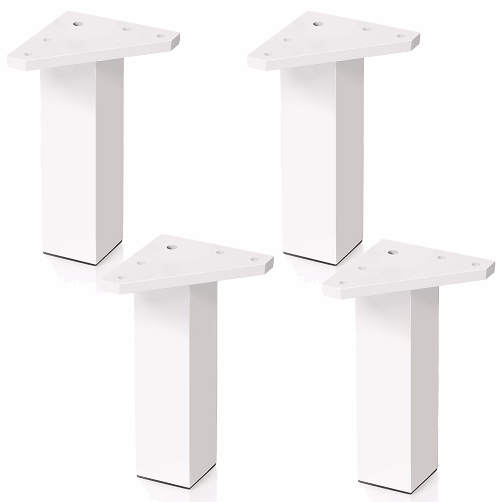 4 un. Pied carré pour meuble en plastique ABS résine ANTI – HUMIDITÉ 40 × 40mm hauteur 150mm blanc