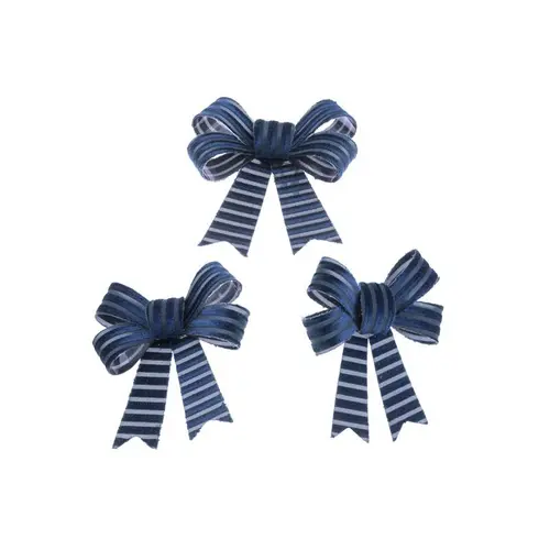 Ensemble de 3 nœuds en velours côtelé bleu marine - 10 x 12,7 cm
