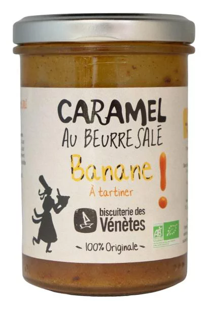 Crème caramel au beurre salé banane bio Biscuiterie des Venetes - 220 g